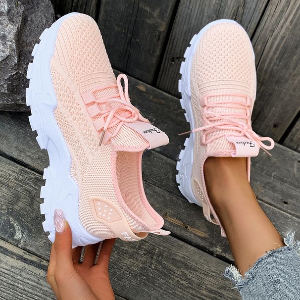 Cross Border Delivery Shoes For Women, Spring Fashion, New Foreign Trade Running Shoes, Mesh Breathable Thick Soled Shoes, Korean Sports Shoes_vogvips.com