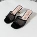 Summer Mid High Straight Drag Women's Sandals, Slim Heels, Breathable Square Toe Mesh Slippers For Outerwear_vogvips.com