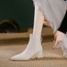 Short Boots Women High Heel Martin Boots 2025 New Brown Soft Leather Spring And Autumn Single Boots Pointed Toe Fashion Thick Heel_vogvips.com