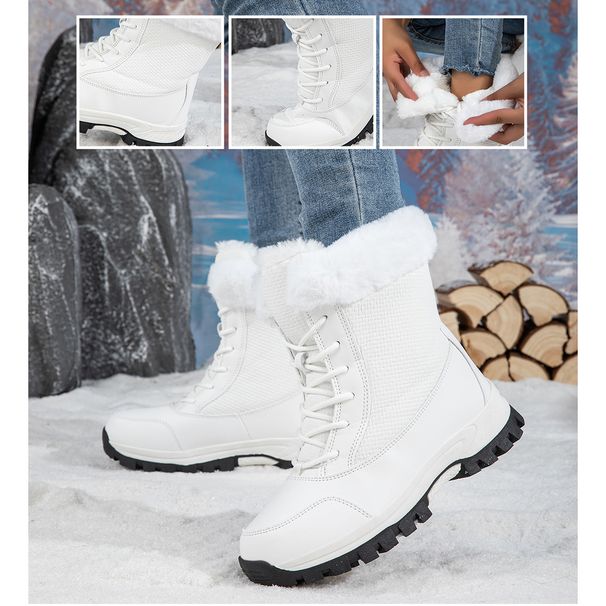 Winter High Top Round Toe Women's Casual Shoes, Anti Slip Women's Snow Boots_vogvips.com
