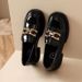 New Women's Shoes With Chunky Heels, Summer Breathable Thin Thick-soled Slip-on Loafers, Popular Online, In Beige And_vogvips.com