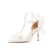 Women's Shoes Elegant White Pointed-Toe High Heels For Women - Versatile Wedding & Party Shoes With Adjustable Ankle Strap - PU Leather Pumps_vogvips.com