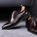 Aofu 3011 Oxford Three-Joint Three-Dimensional Square Toe Men's Classic Casual Leather Wedding Shoes_vogvips.com