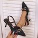 Women's Pointed Toe Stiletto Heels Plus Size Closed Toe Summer Open Back Strap High Heels_vogvips.com