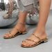 Summer New Cross-border Flat Slippers, Slip-on, Suitable For Outdoor Wear On The Beach, Versatile Casual Women's Gold_vogvips.com