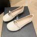 Pearl Decoration 2025 Summer New Shallow Mouthed Flat Bottomed Fairy Suitable For Pairing With Small Skirts, Single Shoe_vogvips.com