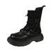 White British Martin Boots For Women, Thin And Small, Thick-soled Heightening Lace-up Versatile Short Boots_vogvips.com