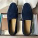 LP Le Fu Made Of Genuine For Lazy People, 25 New Casual White Sole, Deep Blue Leather Shoes, Men's And Women's Bean_vogvips.com