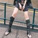 Women's Shoes Street Heeled Hot Girl Genuine Leather Trouser Boots Women's Shoes Clip Toe Herringbone Sandals Rivet High Top Fashion Boots_vogvips.com