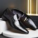 Crocodile Pattern Large Size New Business Formal Men's Leather Youth Versatile British Style Slip-On Casual Shoes_vogvips.com