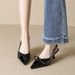 French Pointed High Heels Female Stiletto Fairy Style Bow Bag Head Empty Sandals Female_vogvips.com