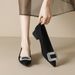 French Temperament High Heels Rhinestone Single Shoes Women's Spring Black Thick Heel Commuter Women's Shoes_vogvips.com