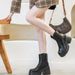 ShoeVault 10cm Height-Increasing Genuine Leather Short Martin Heel Thick Sole British Style Women's Versatile Casual Popular_vogvips.com