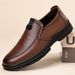 Men's Business Shoes Durable Soft Soled Genuine Cowhide Leather Breathable Slip on Casual Shoes for Middle-Aged_vogvips.com