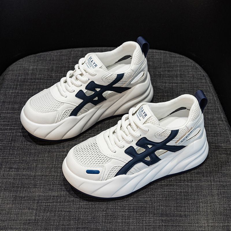 Thick-soled Heightening Little White Shoes Women's Casual Versatile Hollowed-out Lightweight Breathable Women's Shoes_vogvips.com