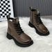 Platform Martin For Women Autumn Winter New British Style Ins Mid-Calf Slimming Versatile Short Boots_vogvips.com