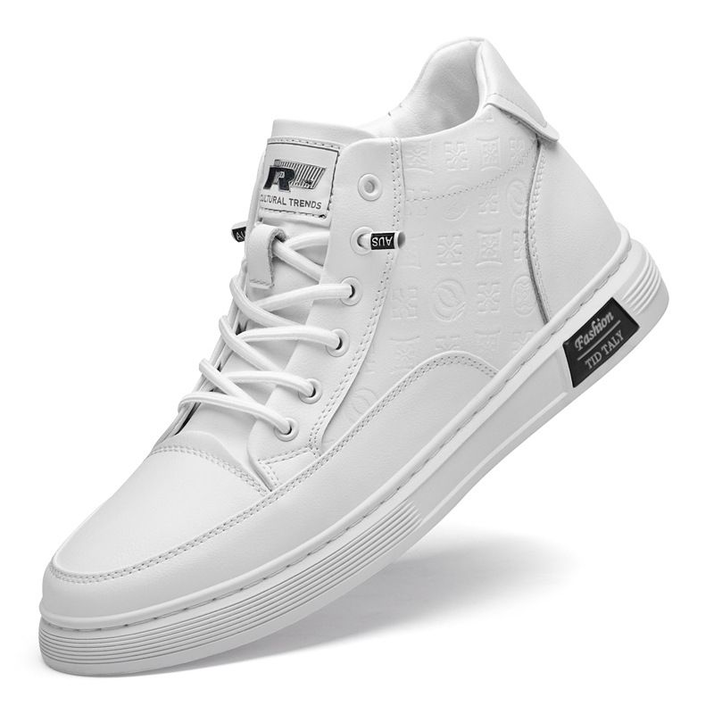 High-top Men's Shoes Side Zipper Casual Leather Shoes Men's Board Shoes Men's Sports_vogvips.com