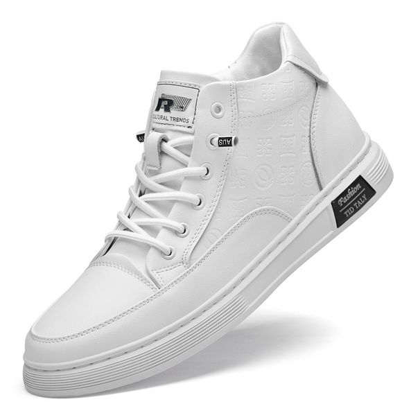 High-top Men's Shoes Side Zipper Casual Leather Shoes Men's Board Shoes Men's Sports_vogvips.com