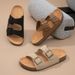 Lulangsen Women's Summer Sandals Square Buckle Casual Comfortable Non Slip Straps Versatile Style_vogvips.com