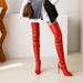 Plus Size Ultra High Heel Stiletto Waterproof Platform Patent Leather Over-the-Knee Long Pole Dance Erotic Transvestite_vogvips.com