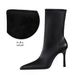 Vintage Style Women's High Heel Pointed Toe Ankle Boots - Sexy & Slimming Winter Fashion Boots With PU Upper & Cotton Lining_vogvips.com