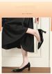 2025 Elegant Pointed Toe, Shallow Toe High Heels, Patent Leather, Thick Heels, Fashionable Black High Heels, Rubber Anti-slip Soles, Women's Shoes_vogvips.com