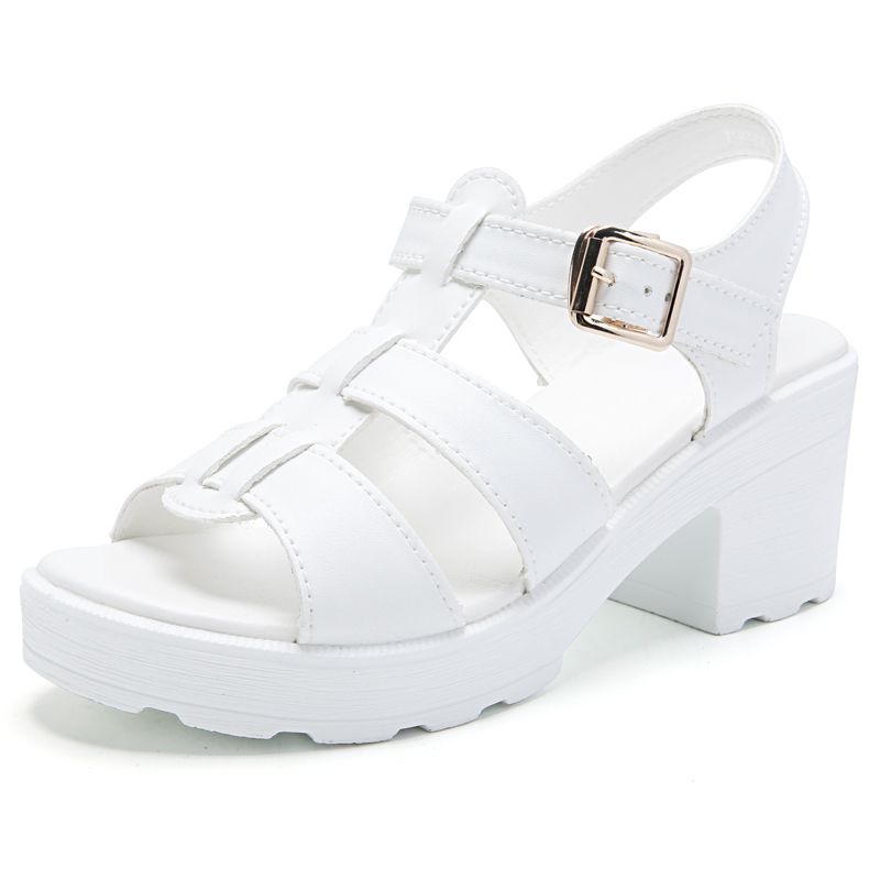 Summer New Leather Platform Sandals, 6cm Thick Sole, Versatile, Casual And Breathable Women's Flip-flops_vogvips.com