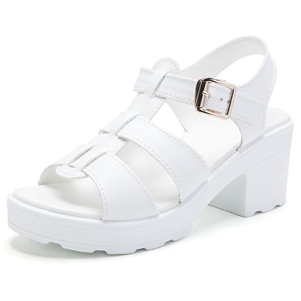Summer New Leather Platform Sandals, 6cm Thick Sole, Versatile, Casual And Breathable Women's Flip-flops_vogvips.com