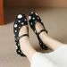 Cameido Women's Summer Mary Jane Flats With One - Strap And Polka Dots In Horsehair_vogvips.com