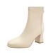 Yanshun~Women's Short 2024 New Spring And Autumn Ankle Martin Boots, French Slim-fit Boots_vogvips.com