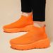 Spring Summer Couple's High-Heeled Flying Woven Shoe Covers, Casual Sports And Women's Socks, Trendy Men's Shoes, One_vogvips.com