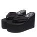 Summer New Outside Korean Style Fashion Super High Heels Wedges Platform Women Flip-flops Ladies Slippers 9 11 CM_vogvips.com