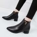 Low Chunky Heel Martin Women 2025 New Korean Style Bare Pointed Toe Short Autumn Winter Women's Boots_vogvips.com