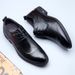 Euro Step 【】Business Formal Genuine Leather Casual Breathable Men's Brogue British Korean Style Groom Wedding Shoes_vogvips.com