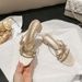 Women's Rhinestone Bow Heels - Round Toe Slip-On Dress Sandals For Women_vogvips.com