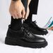European Warm Series Chef Men's Kitchen Work Black Casual Leather Spring Trendy Youth Martin Boots Cotton Shoes_vogvips.com