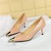 2627-A2 Style Fashionable Banquet High Slim Heels, Shallow Mouth Patent Leather, Metal Pointed Toe, Single Order Shoes_vogvips.com