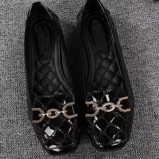 Women's Loafers For Spring Autumn 2026, New Patent Leather Fashion Flat Shoes With Square Toe And Soft Sole_vogvips.com