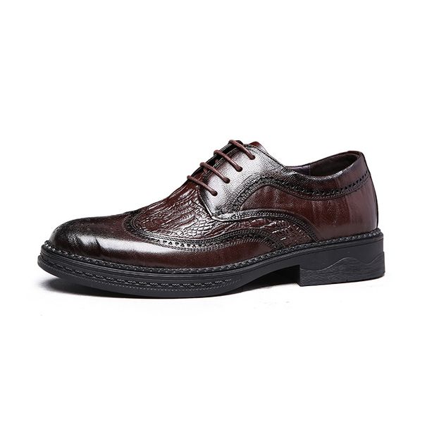 Euro Step 2025 New Brogue British Business Formal Genuine Carved Casual Leather Men's Shoes_vogvips.com