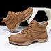 Large Size Men's Pu Leather Boots Men's Fashion Handmade Stitching Martin Boots Flat Lace-Up Casual Shoes 6327_vogvips.com