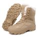 Large Size Fleece Warm Snow Boots, Winter Fleece High Top Warm Hiking Shoes, Hiking Thick Soled Sports Martin Boots For Men_vogvips.com