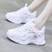 Women's New Thick Soled Versatile Breathable Dad Shoes Flat Sports Shoes White Shoes_vogvips.com
