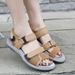 K6357-7 New 2024 Sports Sandals Weaving Fabric Velcro Large Women's Shoes_vogvips.com