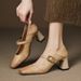 Frch-style Mary Jane Shallow High-heeled Wom, New Spring And Autumn Vintage Chunky Heel Elegant Single Shoes For_vogvips.com