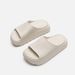 Women's Khaki Green Rubber Sports Sandals Thick Soled Slippers Outdoor Beach Shoes For Summer_vogvips.com