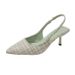 French Style Small Fragrance High Peep Sandals For Women 2024 New Summer Thin Heel Pointed Toe Slip-On Fashion_vogvips.com