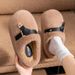 Women's Shoes Furry Slippers For Women Winter Fashionable Outer Wear Cotton Slippers Thick Bottom Non Slip Warm Home Furry Cotton Slippers_vogvips.com