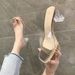 Trey Transparent Saals A Slippers For Women, Fashionable 2025 New Summer Style, Chunky High Heels, Crystal Ins_vogvips.com