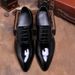 Trendy Men's Patent European Version Pointed Pure Leather Single For Daily Work Wear Comfortable Wedding Shoes_vogvips.com