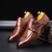TerraStride 2025 Spring New Business Pointed Toe Crocodile Pattern Leather Men's Side Buckle Casual Shoes_vogvips.com